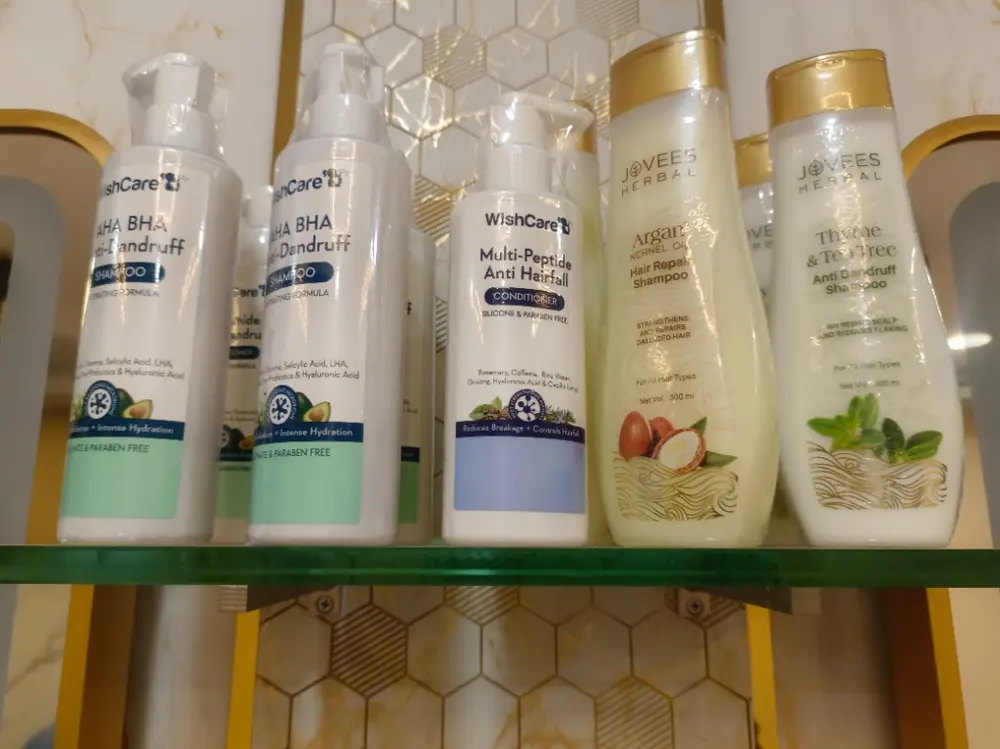 WishCare and Jovees shampoos and conditioners